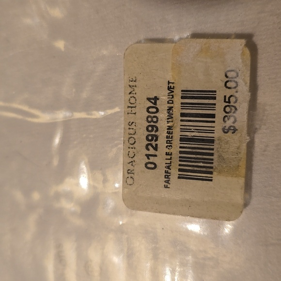 Gracious Home Luxury Farfalle Green Twin Duvet, Retail Price $395.00US - Picture 9 of 10